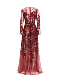 Bead Embroidered Long Dress