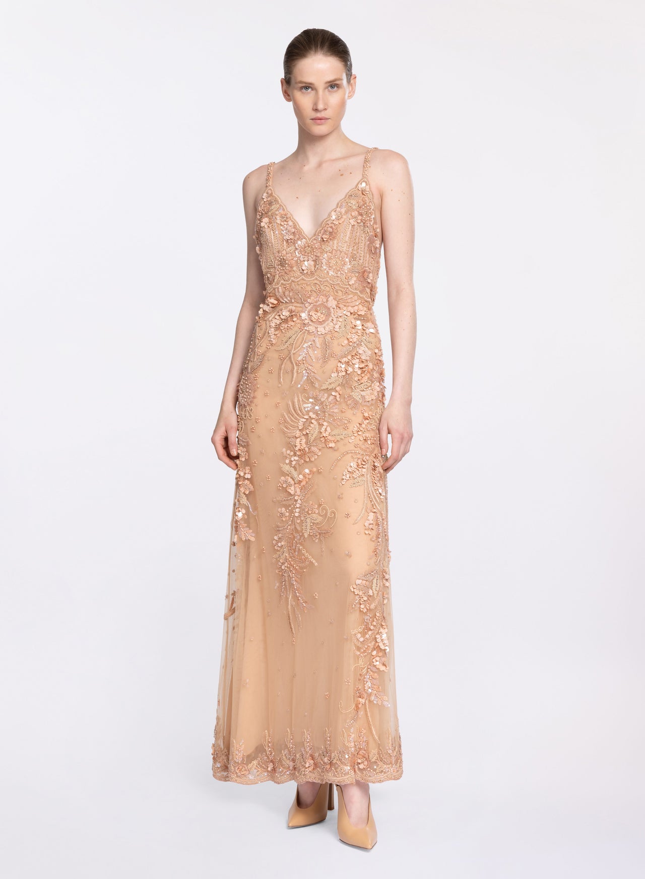 Bead Embroidered Midi Dress  ELIE SAAB