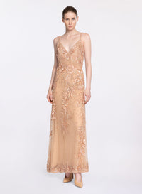 Bead Embroidered Midi Dress