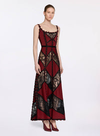 Knit and Lace Long Dress