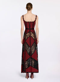 Knit and Lace Long Dress