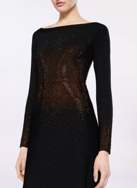 Embellished Knit Long Dress