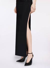 Embellished Knit Long Dress