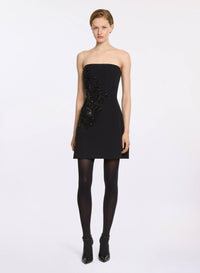 Embellished Cady Short Dress