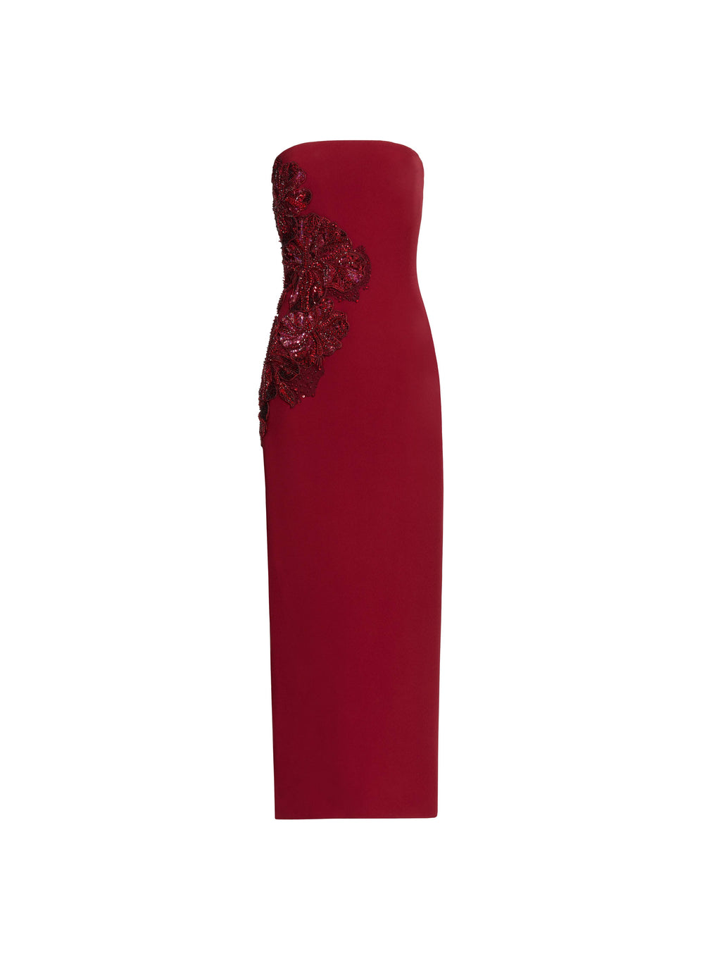strapless open back dress Chi Chi London Women's One Shoulder Puff Sleeve Bodycon Mini Dress in Red main image 0