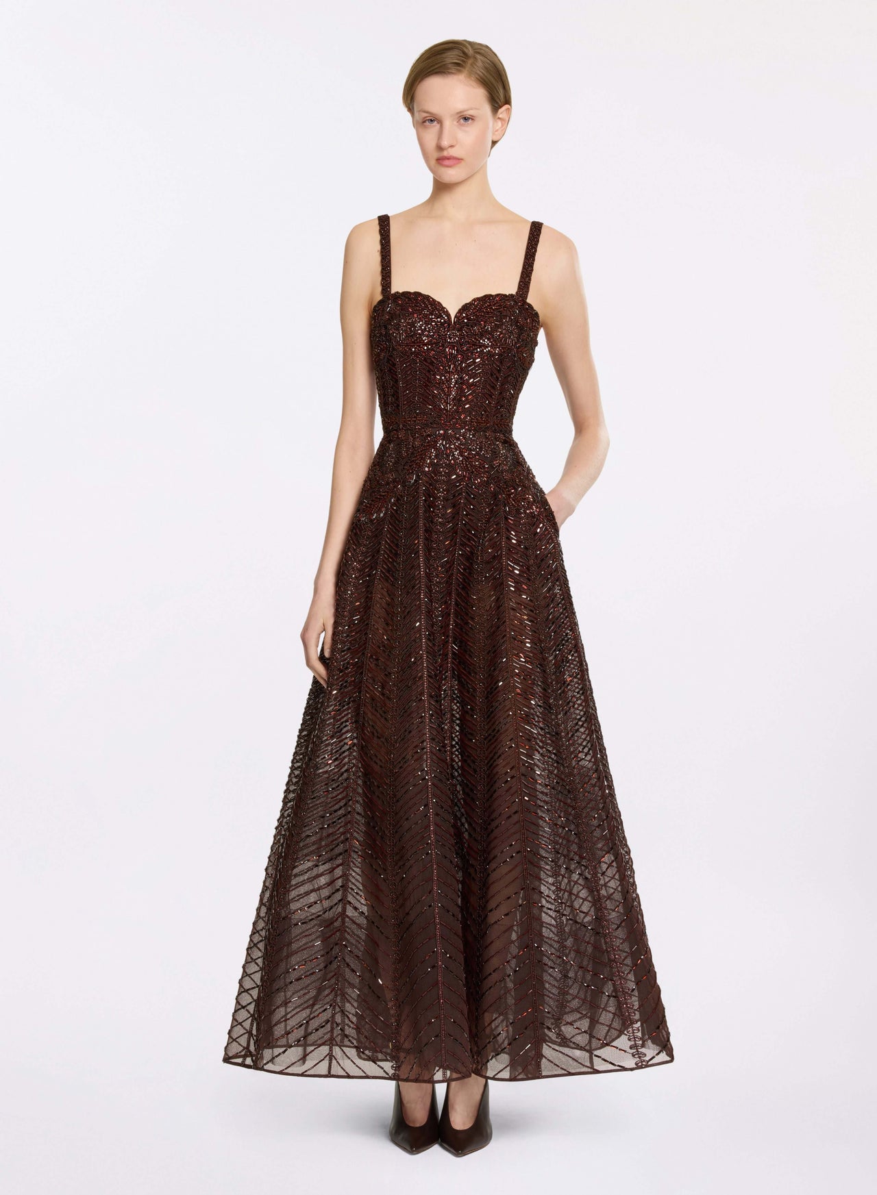 Bead Embroidered Midi Dress ELIE SAAB Bead Embroidered Midi Dress ELIE SAAB