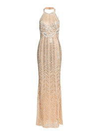 Bead Embroidered Long Dress