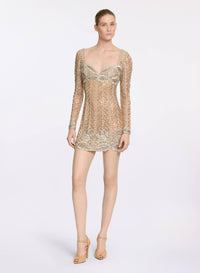 Bead Embroidered Short Dress