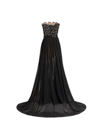 Macramé and Silk Long Dress