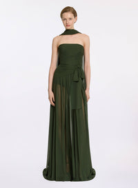 Strapless Silk Long Dress