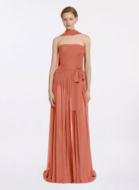 Strapless Silk Long Dress