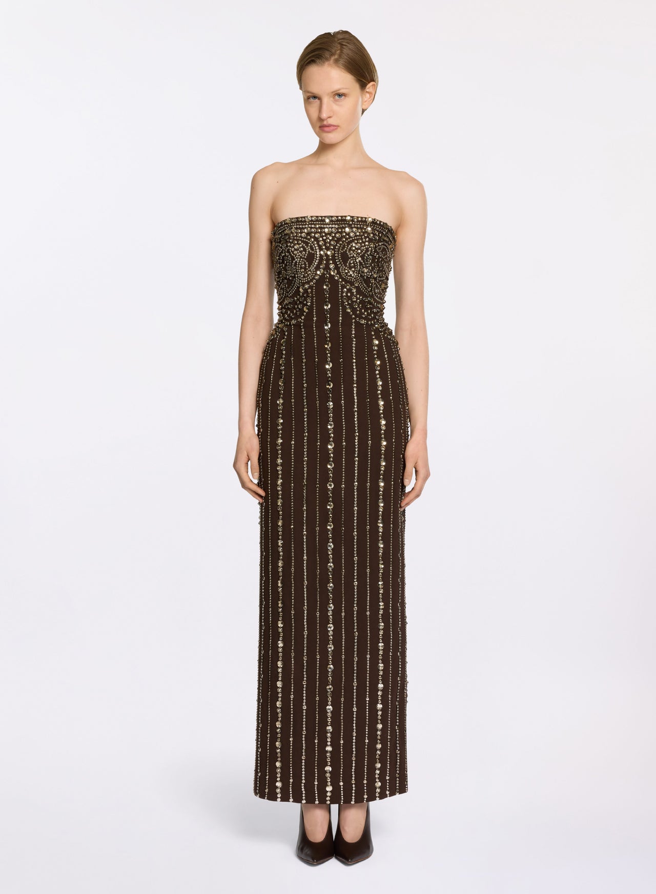 white christmas dresses Stud Embellished Corset Dress