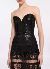 Sequin Embroidered Long Dress