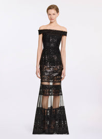 Sequin Embroidered Long Dress