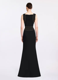 Trim Embellished Cady Dress