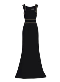 Trim Embellished Cady Dress