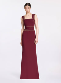 Trim Embellished Cady Dress