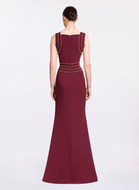 Trim Embellished Cady Dress