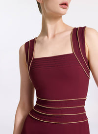 Trim Embellished Cady Dress