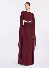 Wineberry Silk Long Dress