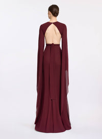 Wineberry Silk Long Dress