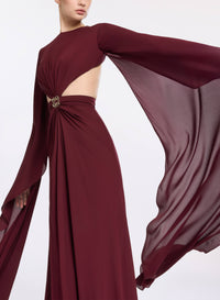 Wineberry Silk Long Dress