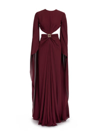 Wineberry Silk Long Dress