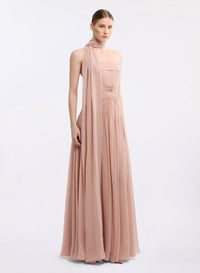 Strapless Silk Long Dress
