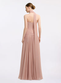 Strapless Silk Long Dress