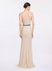 Strapless Pearl Long Dress