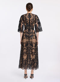 Sequin Embroidered Lace Dress