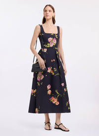 Printed Cotton Midi Dress