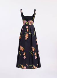 Printed Cotton Midi Dress