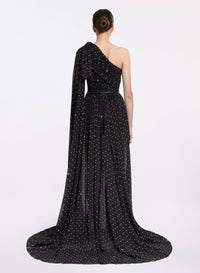 One-Shoulder Polka Dot Dress