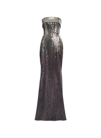 Strapless Gradient Sequin Gown