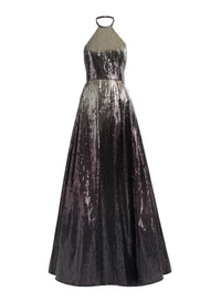 Halter Gradient Sequin Gown