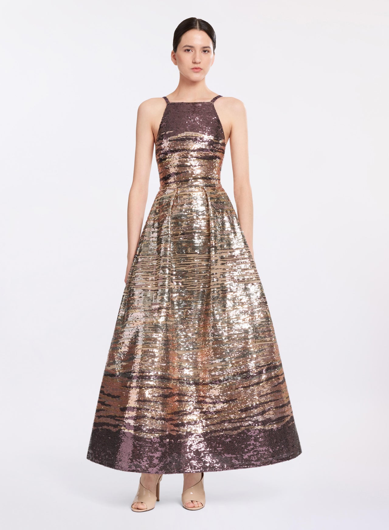 Sequin Embroidered Midi Dress - Multicolor / 34 Sequin Embroidered Midi Dress - Multicolor / 34