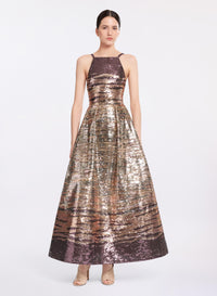 Sequin Embroidered Midi Dress