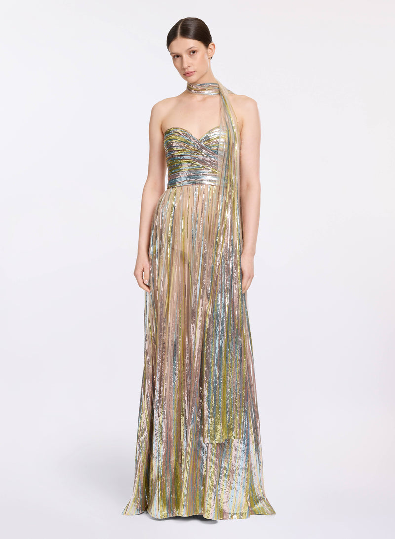 Sequin Embroidered Tulle Dress