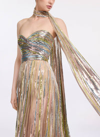 Sequin Embroidered Tulle Dress