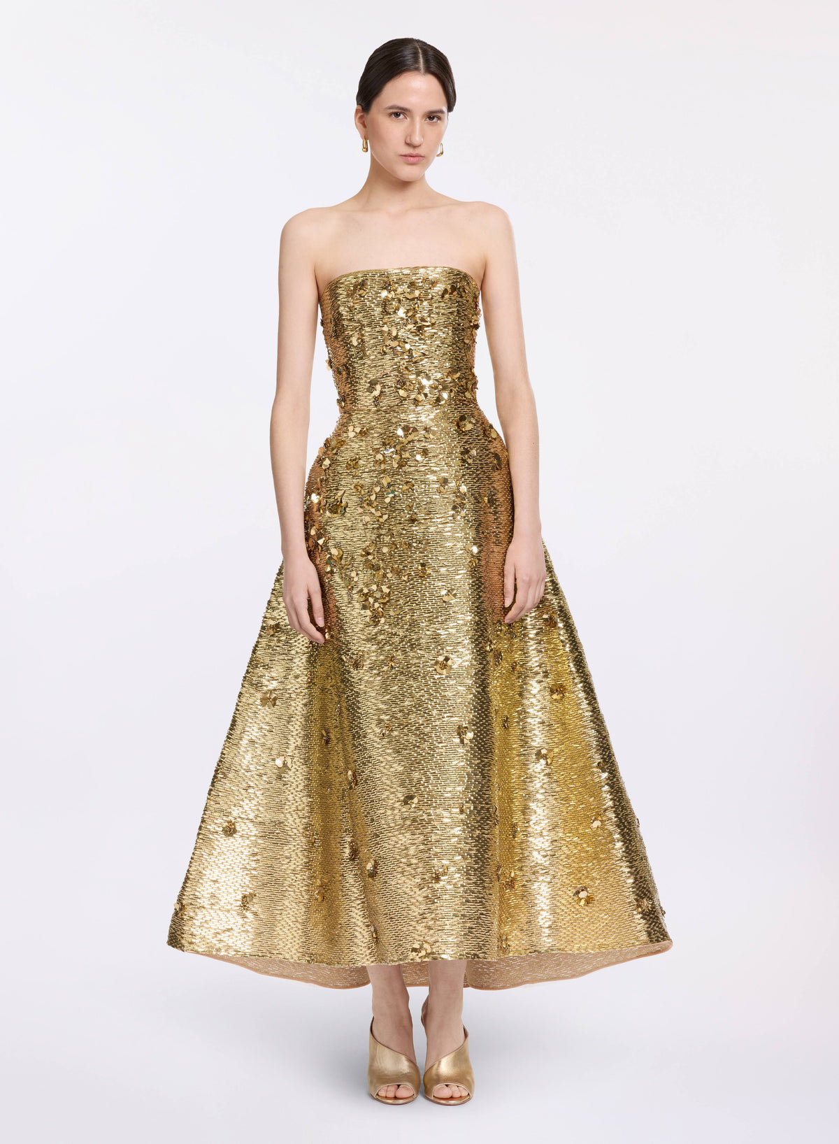 elie saab bead embroidered long dress Golden Gown Alpine Swiss Julia Womens