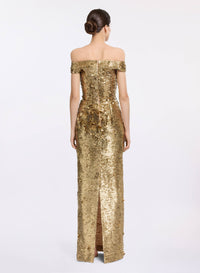 Bead Embroidered Golden Dress