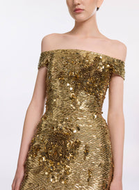 Bead Embroidered Golden Dress