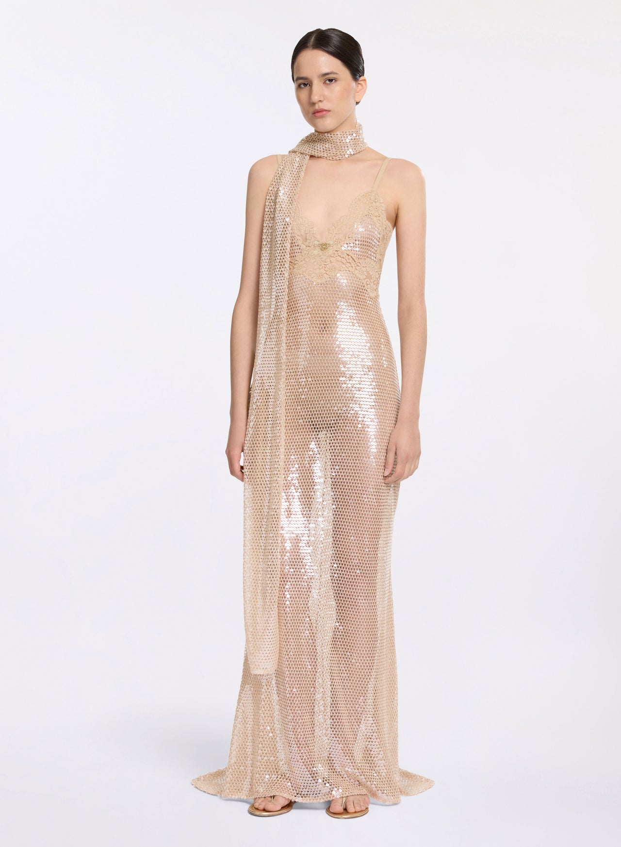 Sequined Mesh Dress ELIE SAAB Sequined Mesh Dress ELIE SAAB
