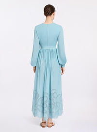 Silk & Macramé Midi Dress