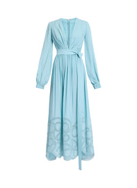 Silk & Macramé Midi Dress