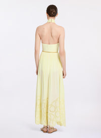 Silk & Macramé Midi Dress