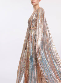 Multicolor Sequin Embroidered Dress OK