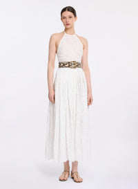 Embroidered Cotton Midi Dress