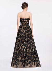 Embroidered Tulle Gown